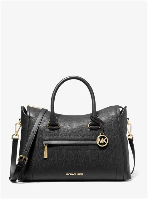 michael kors black pebbled satchel